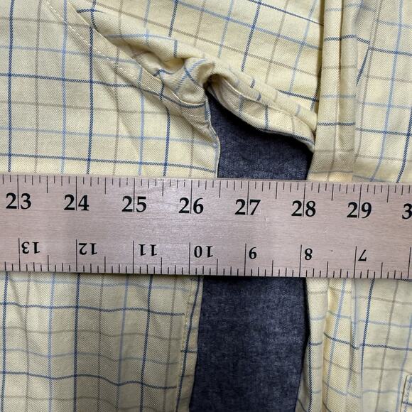 LL Bean Wrinkle Free Traditional Fit Shirt Mens XL TALL Yellow Plaid Button Down - Picture 4 of 5